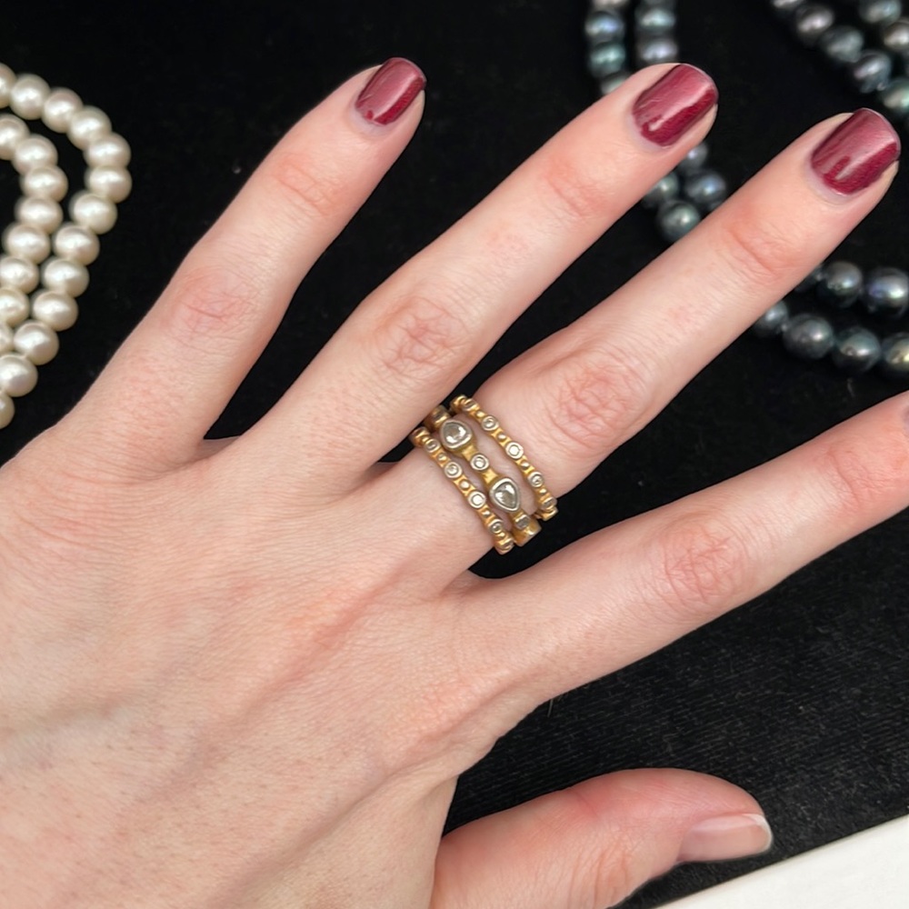 3 stackable mixed metal rings - sz 7